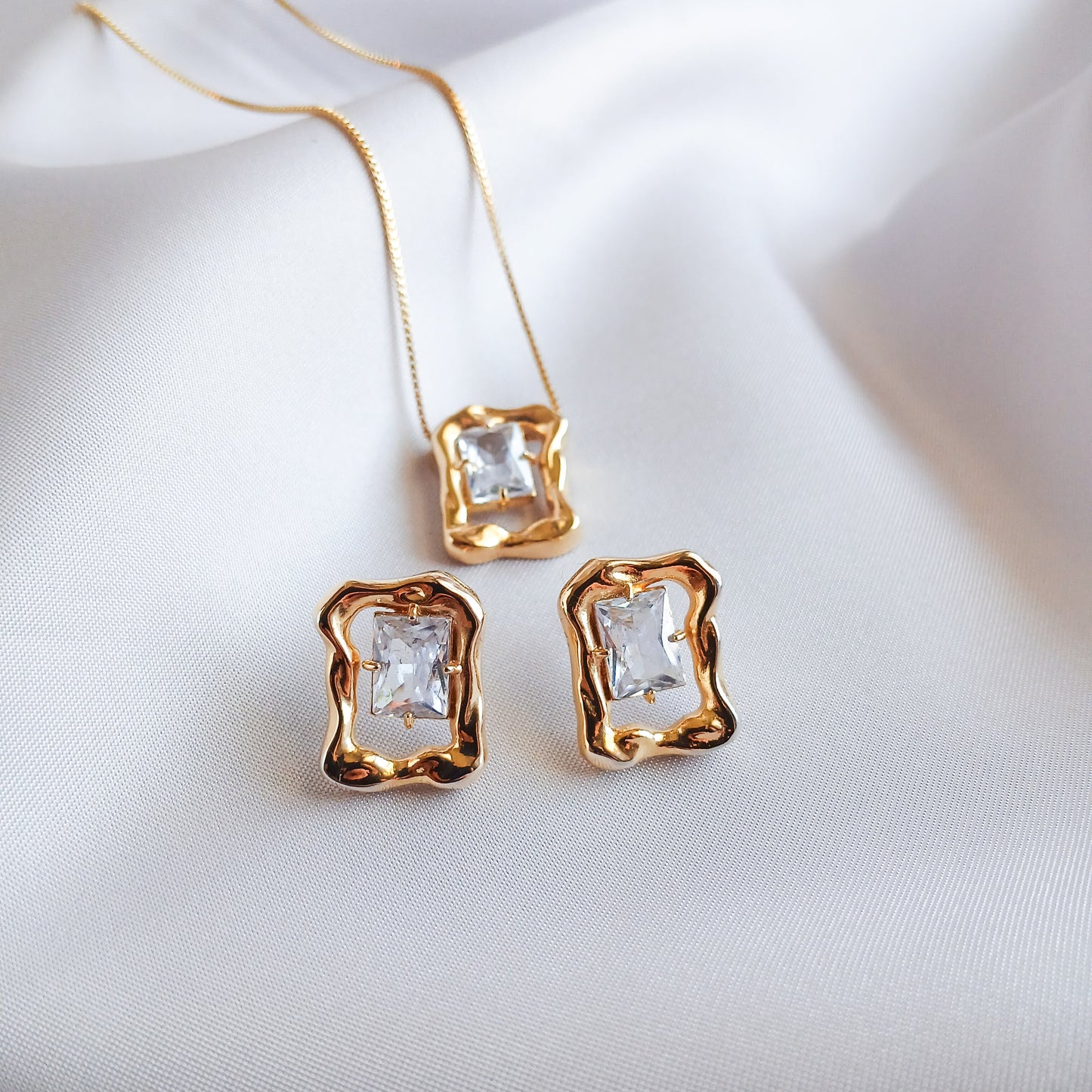 Abstract Gemstone Studs - Earrings