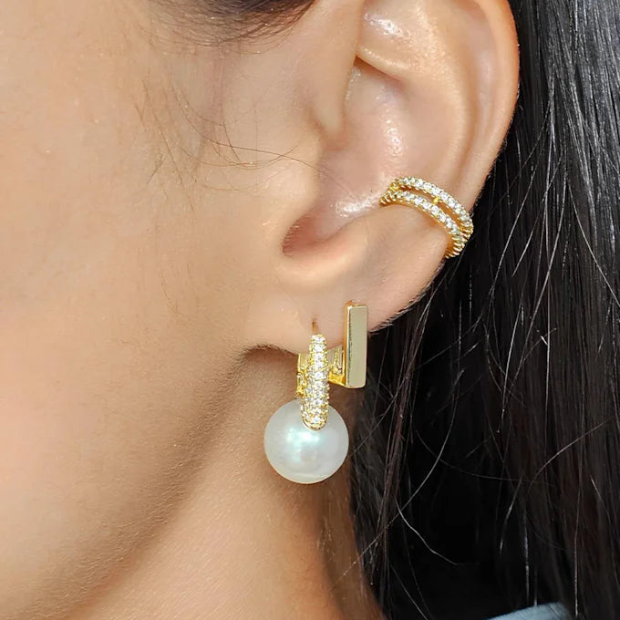 Pearl Elegance Hoops - Earrings