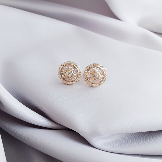 Sunburst Crystal Studs - Earrings