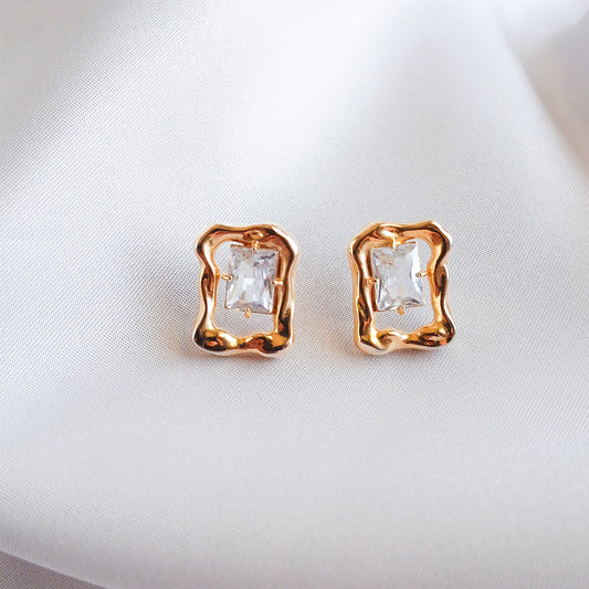 Abstract Gemstone Studs - Earrings