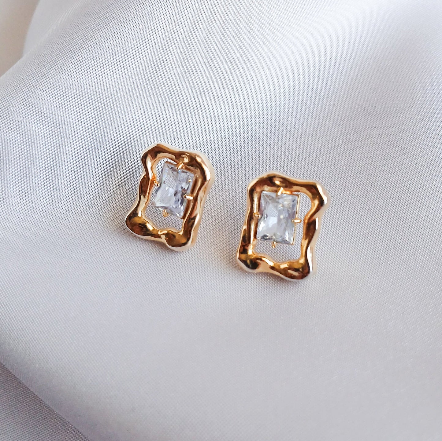 Abstract Gemstone Studs - Earrings