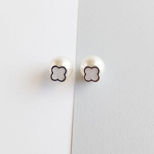 Clover Pearl Illusion - Earrings