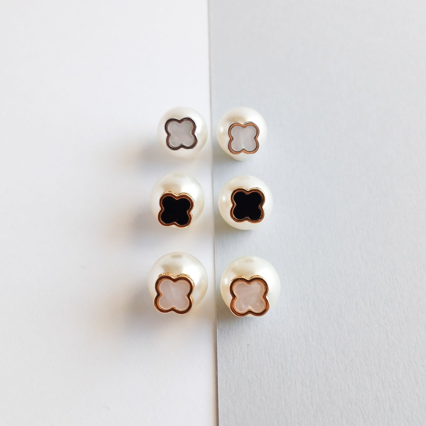 Clover Pearl Illusion - Earrings