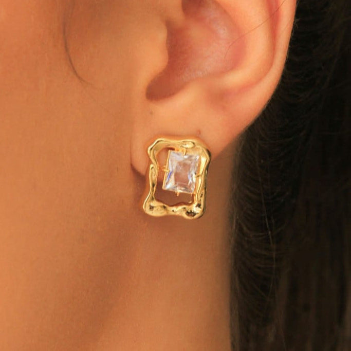 Abstract Gemstone Studs - Earrings